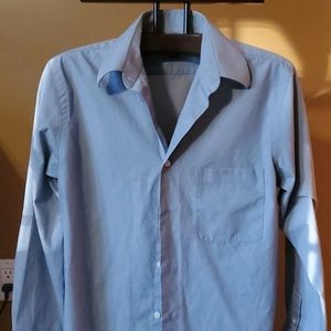 Mens grey/blue button up